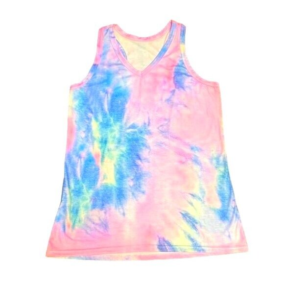 CCC NLife Tie Dye Sleeveless V Neck Tank Top Racerback Workout Size Medium - Picture 3 of 6